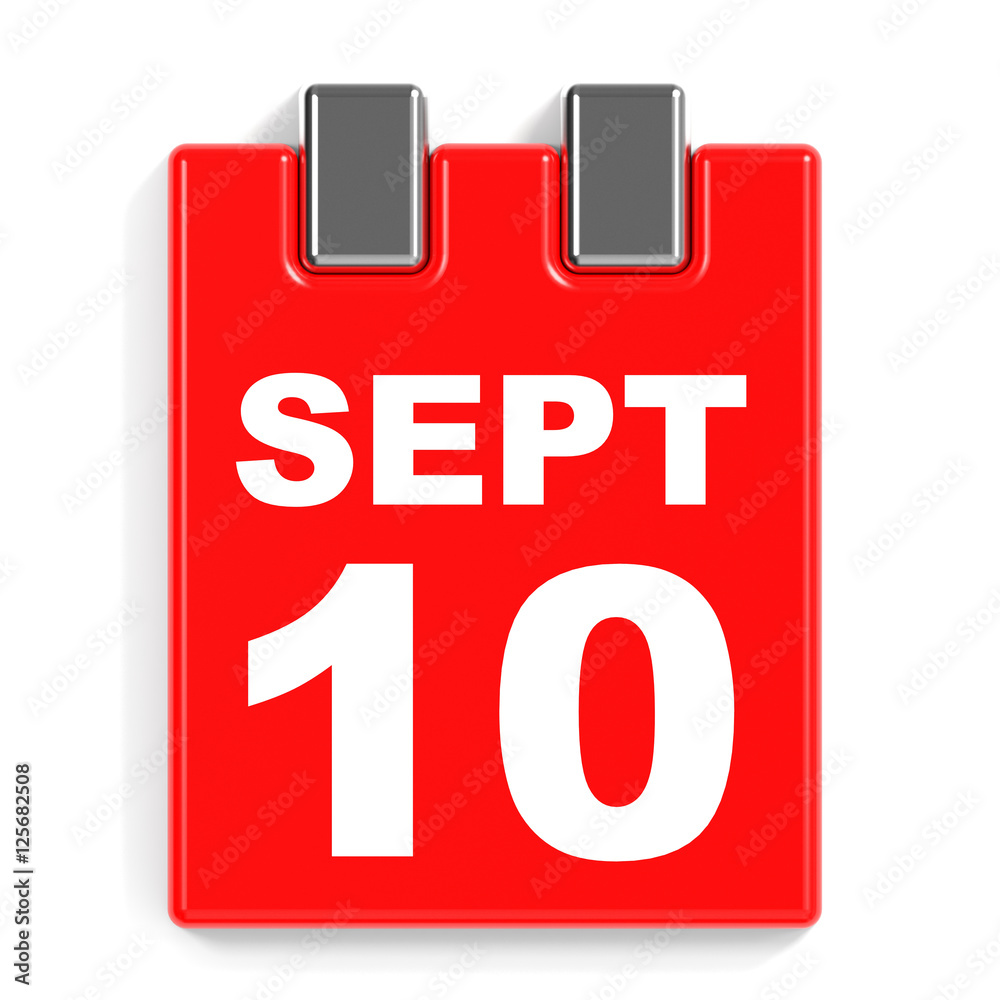 September 10. Calendar on white background. Stock Illustration Adobe