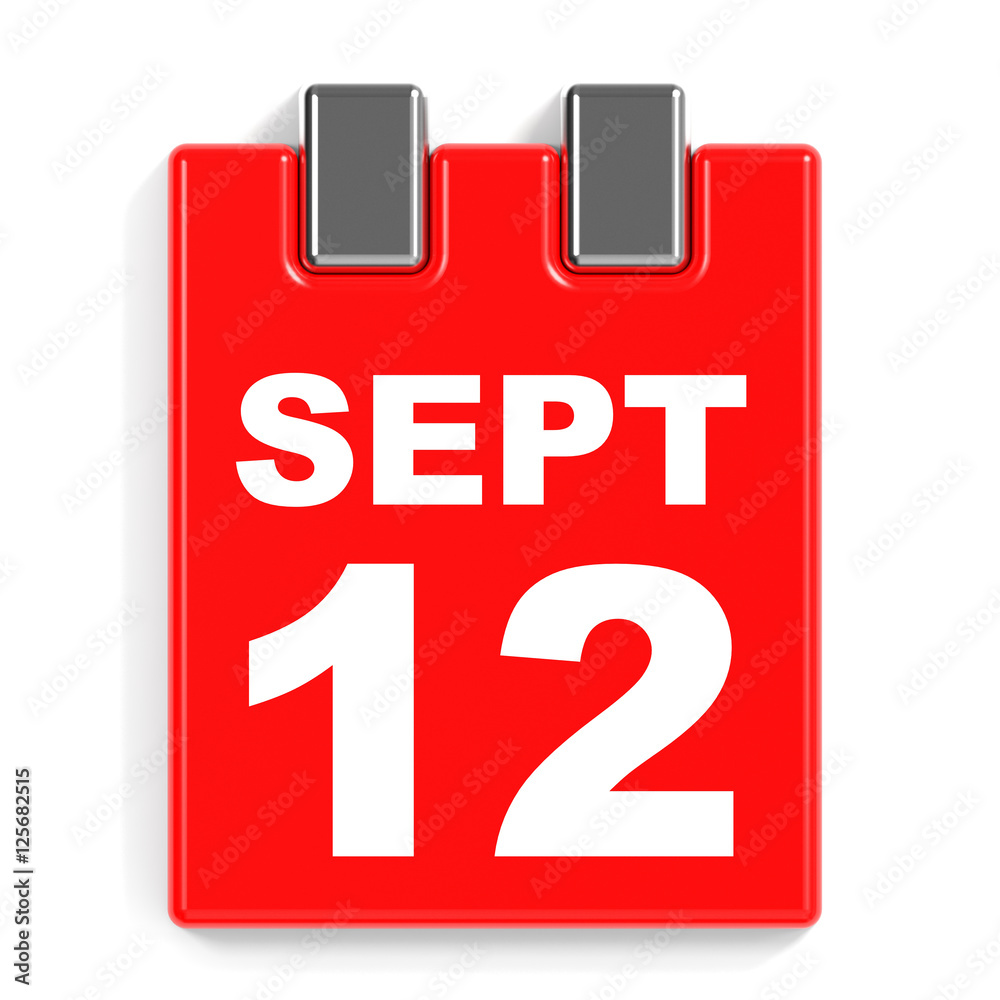 September 12. Calendar on white background.