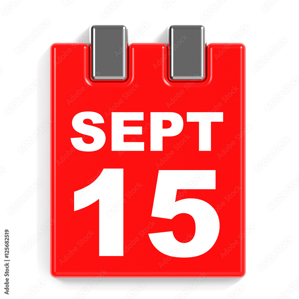 September 15. Calendar on white background. September 15. Calendar on white background.