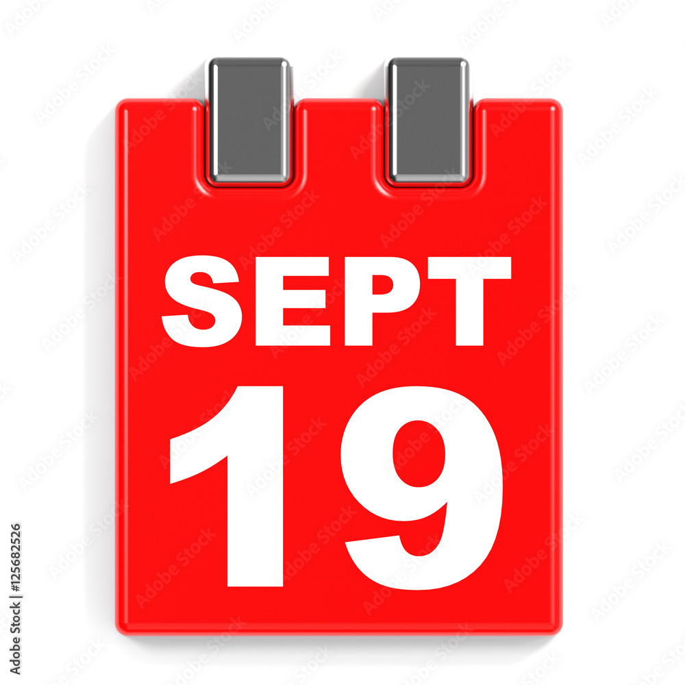 September 19. Calendar on white background. September 19. Calendar on white background.