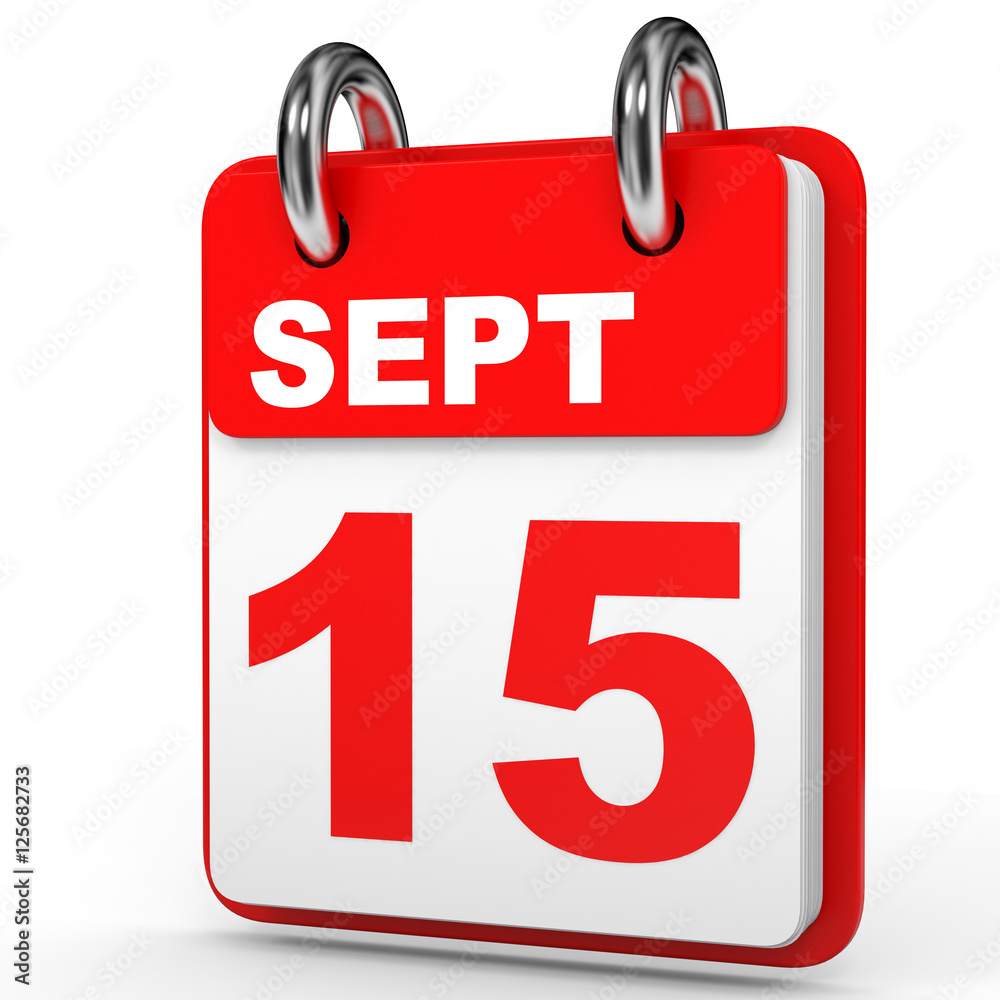 September 15. Calendar on white background. September 15. Calendar on white background.