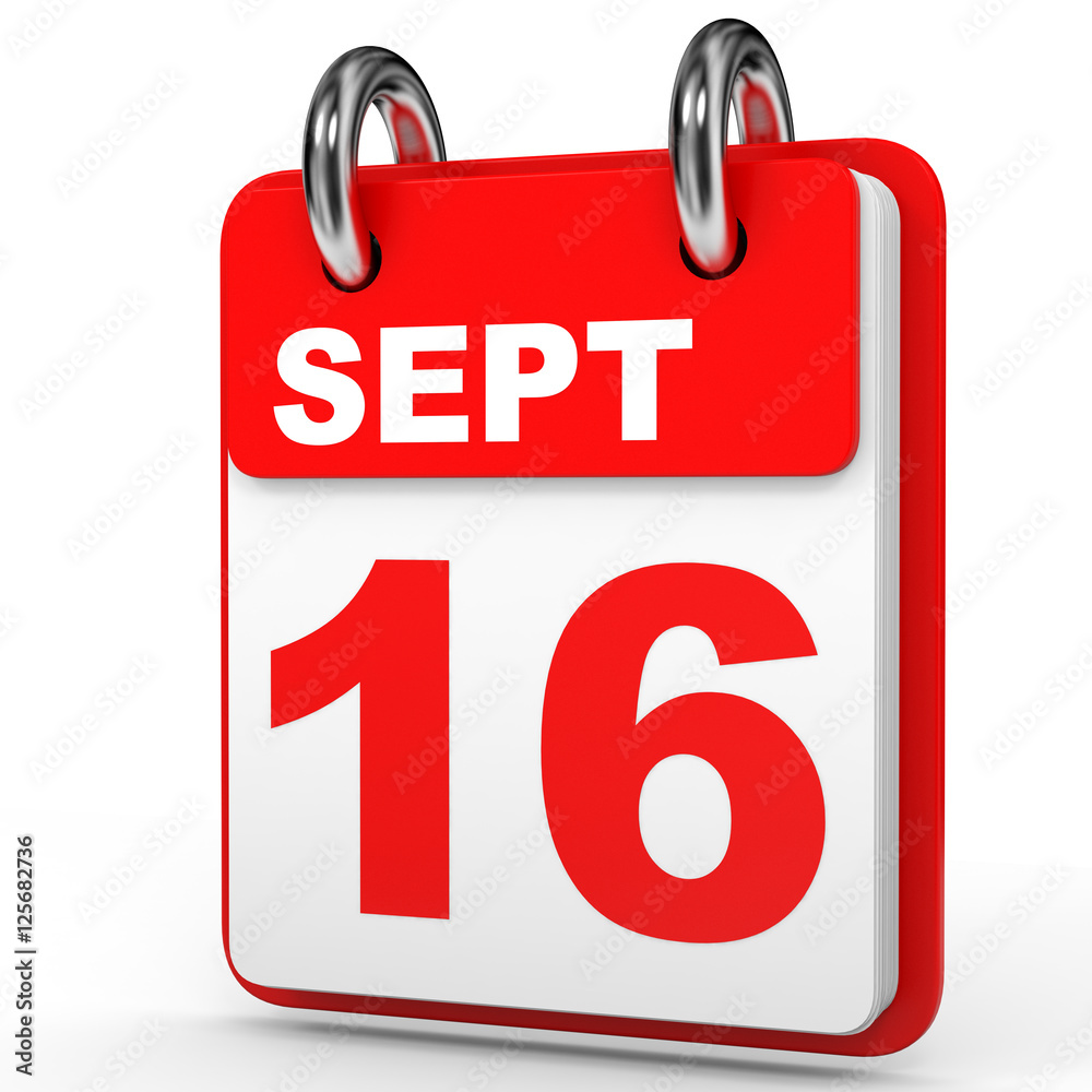 September 16. Calendar on white background. September 16. Calendar on white background.