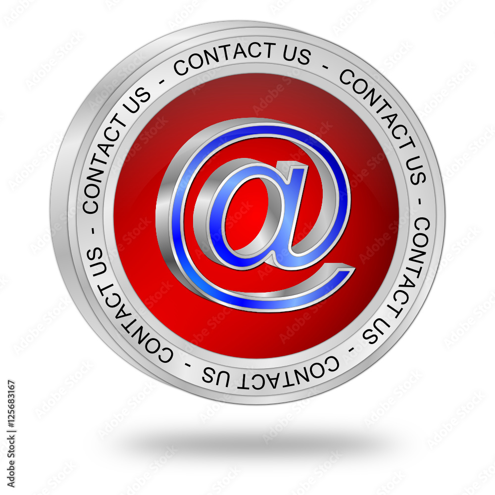 Fototapeta premium Button contact us - 3D illustration