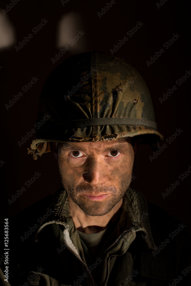 American Soldier (Vietnam War) Suffering With Battle Fatigue/PTSD. American Soldier (Vietnam War) Suffering With Battle Fatigue/PTSD.