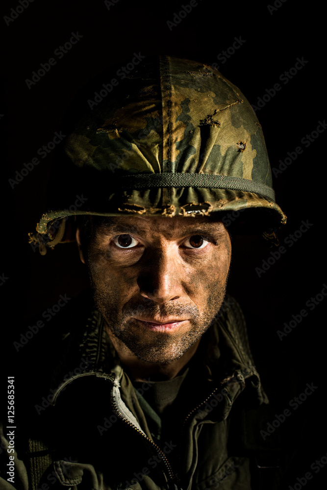 Moody Portrait Of American Soldier - Vietnam War Moody Portrait Of American Soldier - Vietnam War