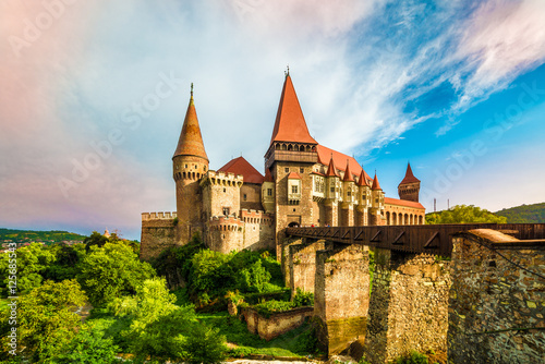 Medieval Hunyad Corvin castle, Hunedoara town,Transylvania regiom,Romania,Europe photo