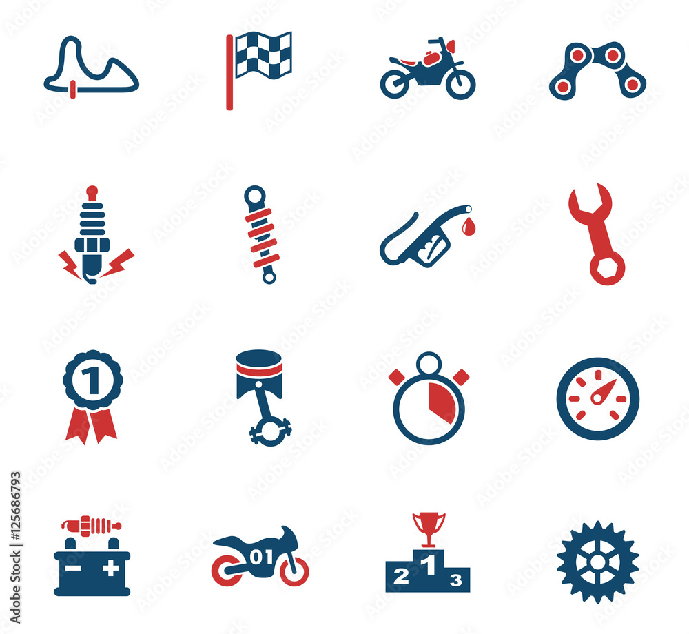 Fototapeta premium moto racing icon set