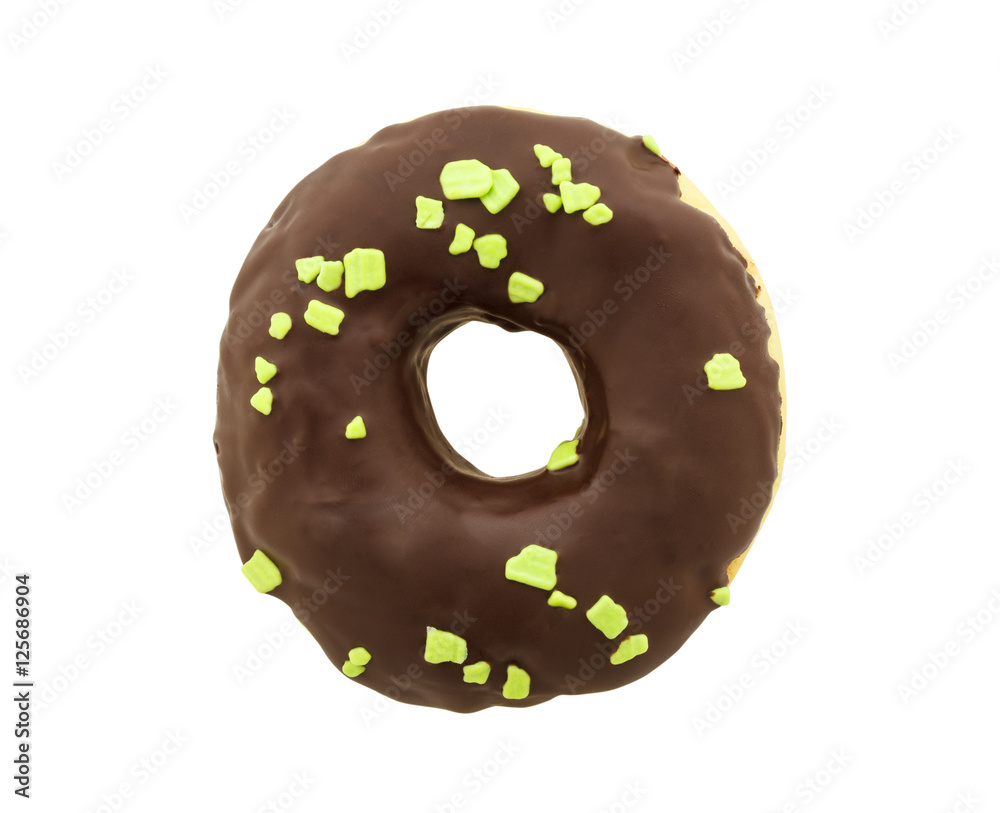 chocolate donut isolated on white background