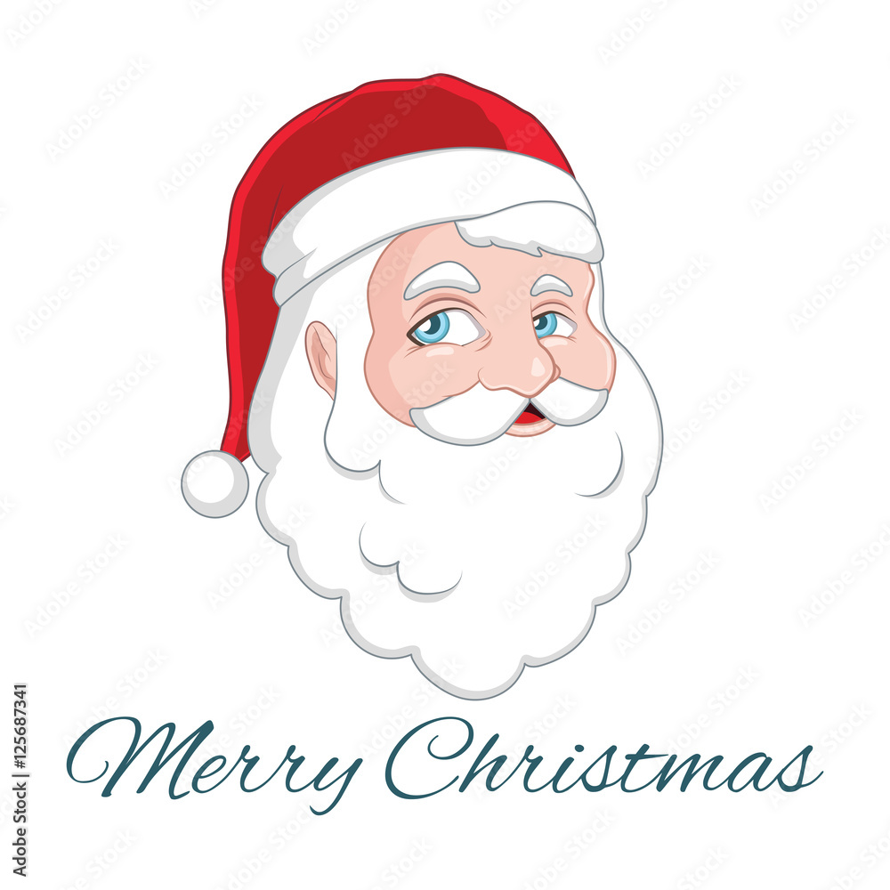 Illustration of Santa portrait with Merry Christmas text Illustration of Santa portrait with Merry Christmas text