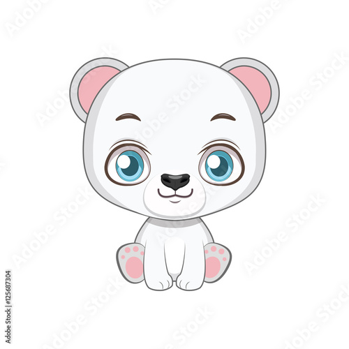 Illustration of a cute polar bear sitting