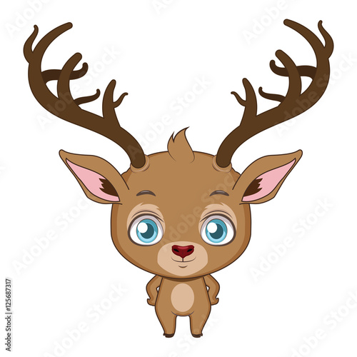Illustration of a cute reindeer