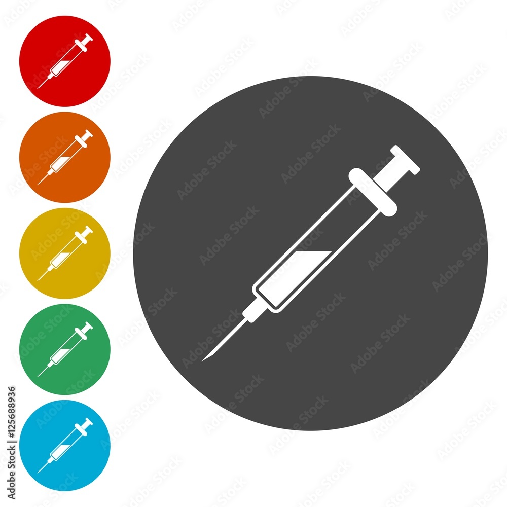 Syringe icons set Syringe icons set