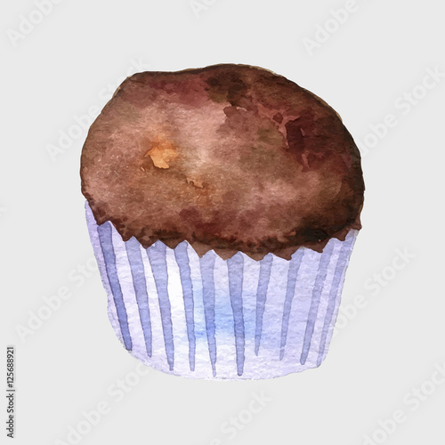 watercolor drawing cupcake
