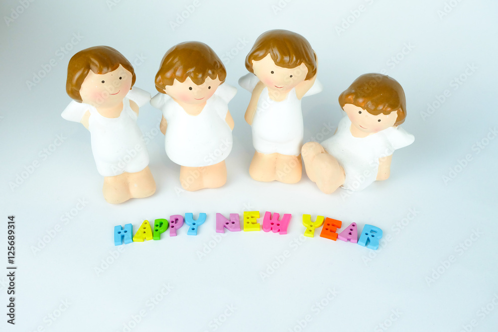 Angel dolls and Colorful letters Angel dolls and Colorful letters