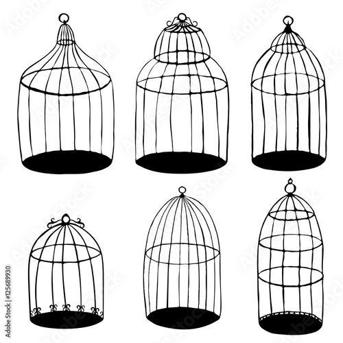 vector bird's cages