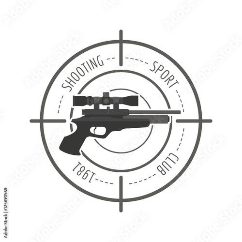 Firearm logo template. Guns, rifles badge. Flat design