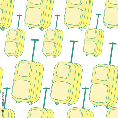 suitcase  baggage yellow seamless pattern.  illustration