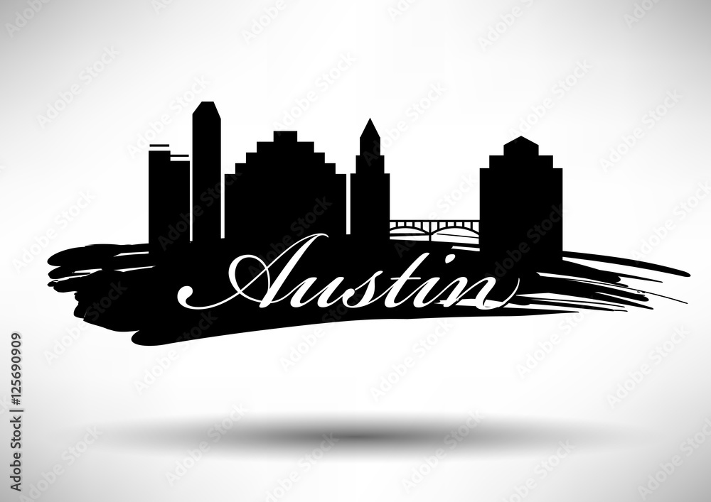 Vector Graphic Design of Austin City Skyline