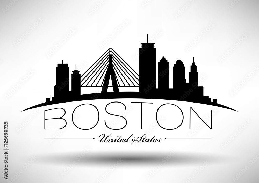 Fototapeta Grafika wektorowa z Boston City Skyline