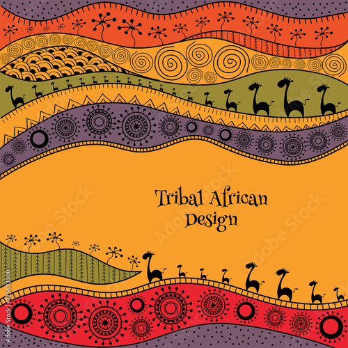 African background template for cover, magazine, banner, card and flyer design. Vector illustration.