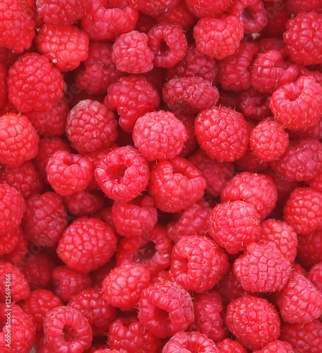 Ripe sweet raspberries