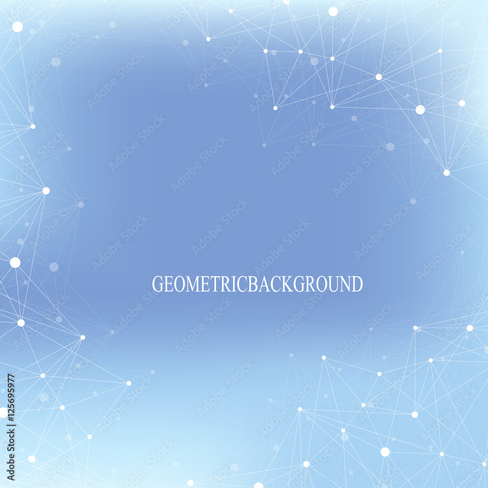 Fototapeta premium Geometric abstract background with connected line and dots. Graphic background for your design. Vector illustration.