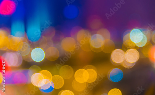 Blur defocused illuminated lighting of street view