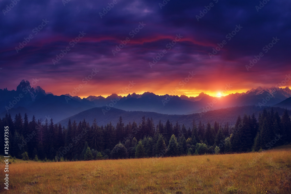 Majestic colorful sunset