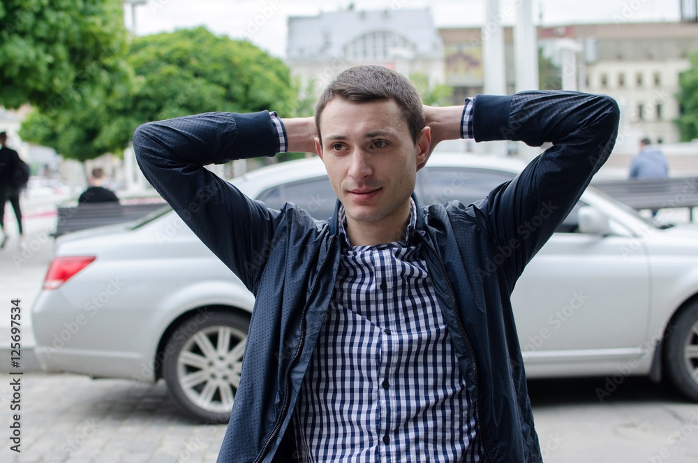 Fototapeta premium Young man resting and walking