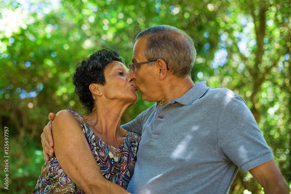 Fototapeta premium middle aged couple in the forest