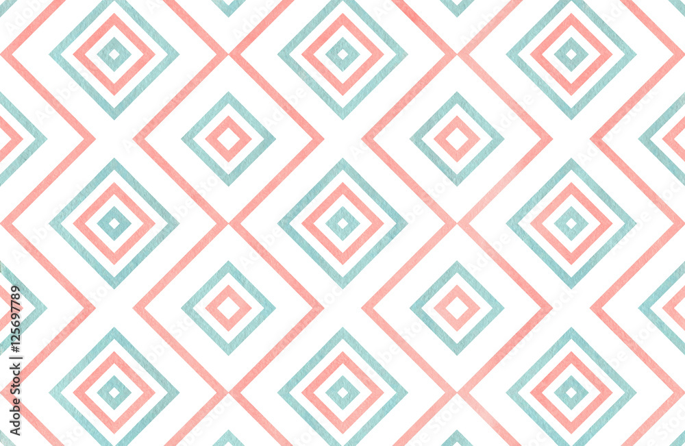 Watercolor geometrical pattern. Watercolor geometrical pattern.