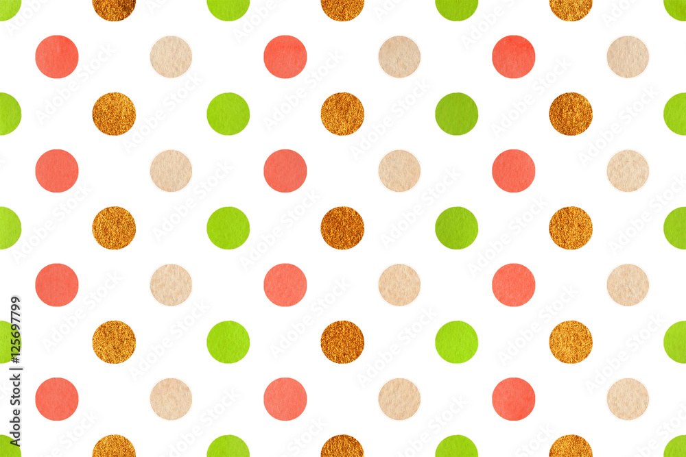 Watercolor polka dot background. Watercolor polka dot background.