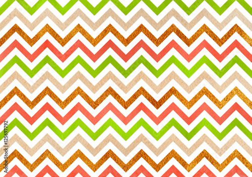 Watercolor stripes background, chevron.