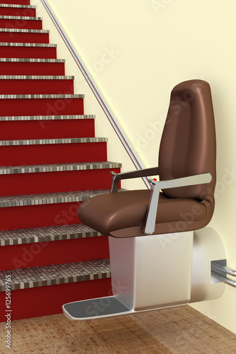 stairlift, 3D-Illustration