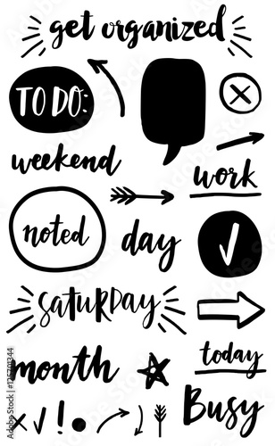 Signs and symbols for organized your planner.