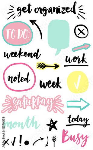 Signs and symbols for organized your planner.