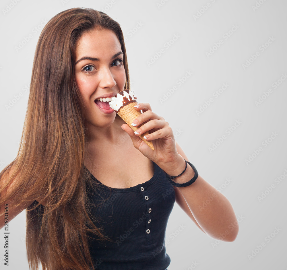 portrait of a girl holding a delicious ice cream portrait of a girl holding a delicious ice cream
