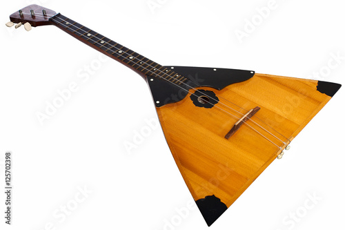 balalaika musical instrument isolated on white background photo