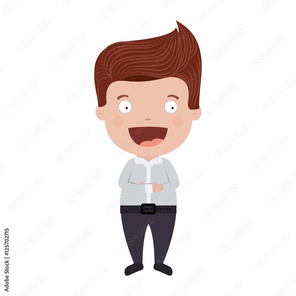 avatar male man cartoon smiling over white background. vector illustration