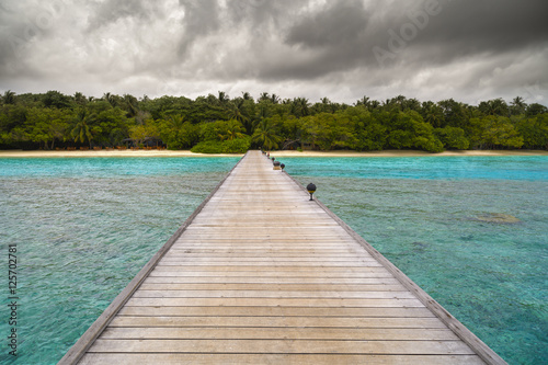 landscape with a pontoon in Maldives © czamfir