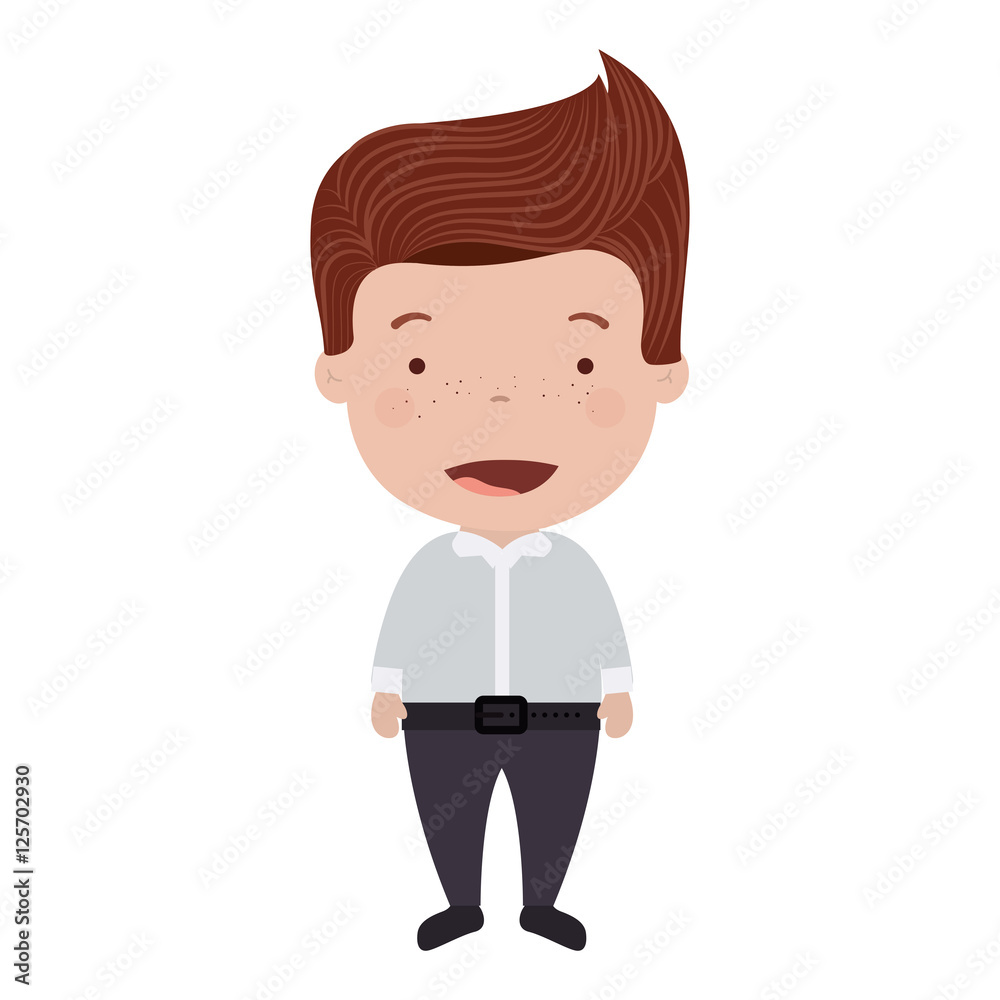 avatar male man cartoon smiling over white background. vector illustration