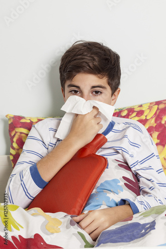 little boy has a cold