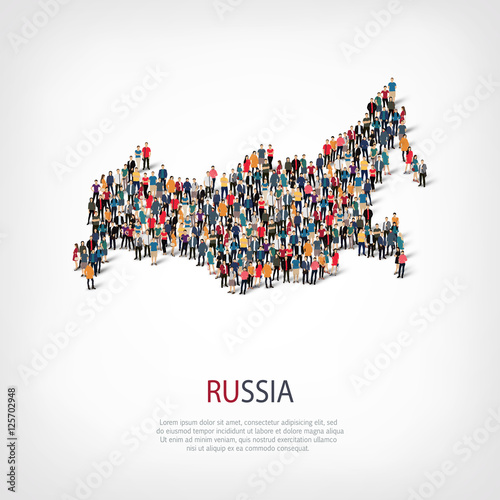 people map country Russia vector