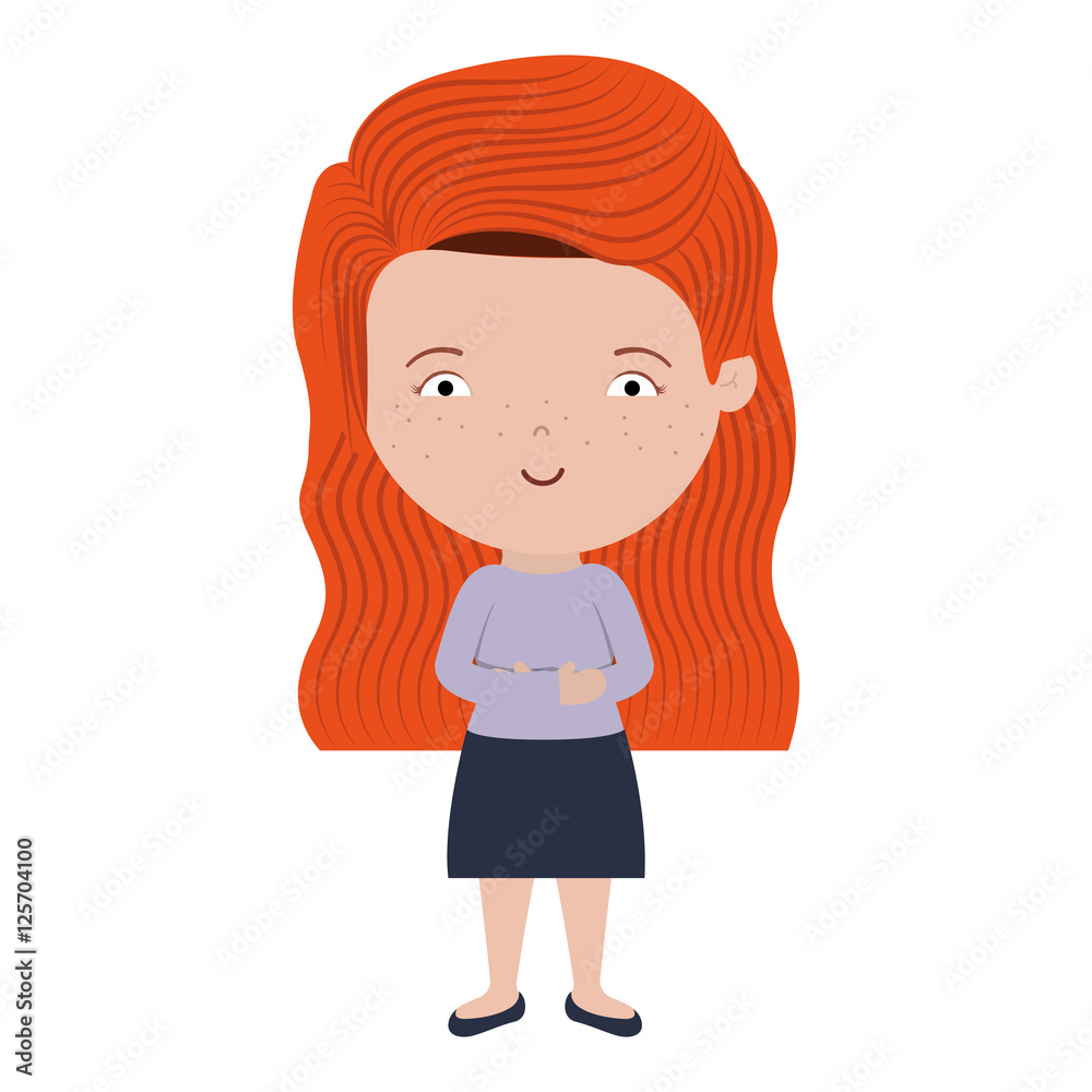 avatar female woman cartoon smiling over white background. vector illustration avatar female woman cartoon smiling over white background. vector illustration
