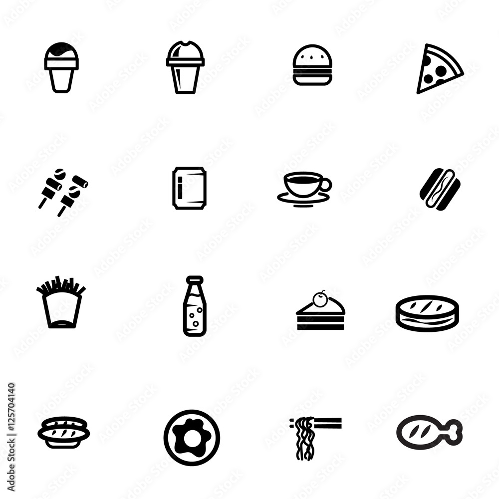 fast food take away delivery food vector icon