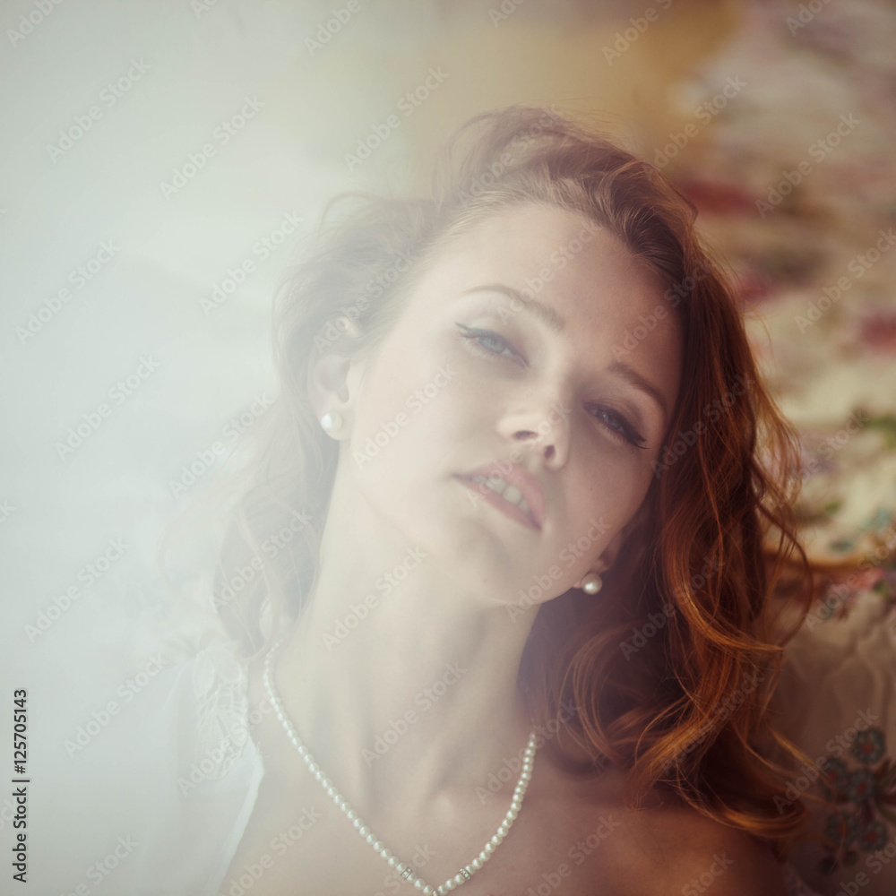 nice portrait of beautiful and gentle bride in the morning nice portrait of beautiful and gentle bride in the morning