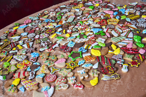 christmas cookies with icing and sprinkles