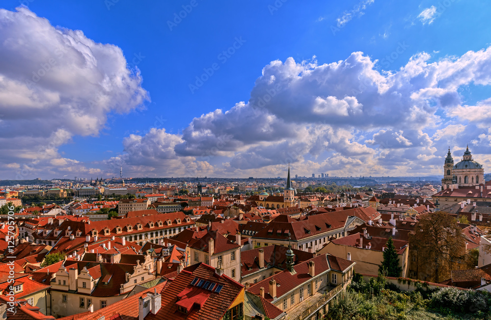 View of Prague on a sunny day, Czech Republic