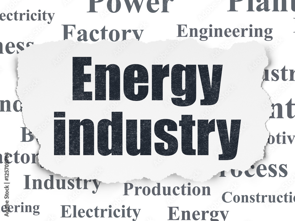 Industry concept: Energy Industry on Torn Paper background