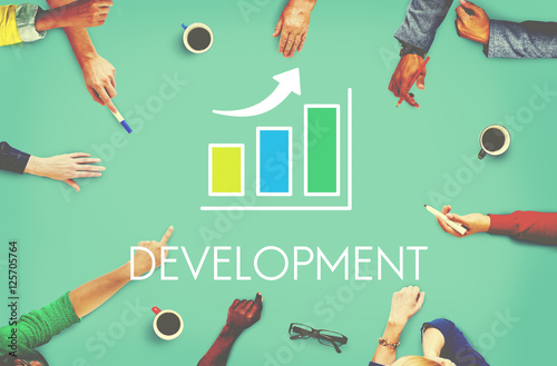 Business Development Growth Bar Chart Concept